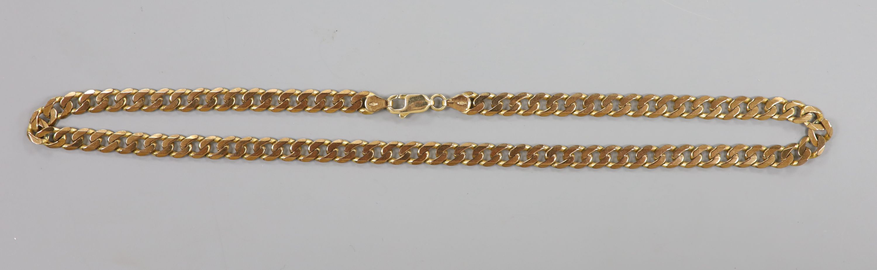 A 9ct gold curb-link necklace, 44cm